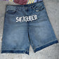 Scarred Denim Shorts
