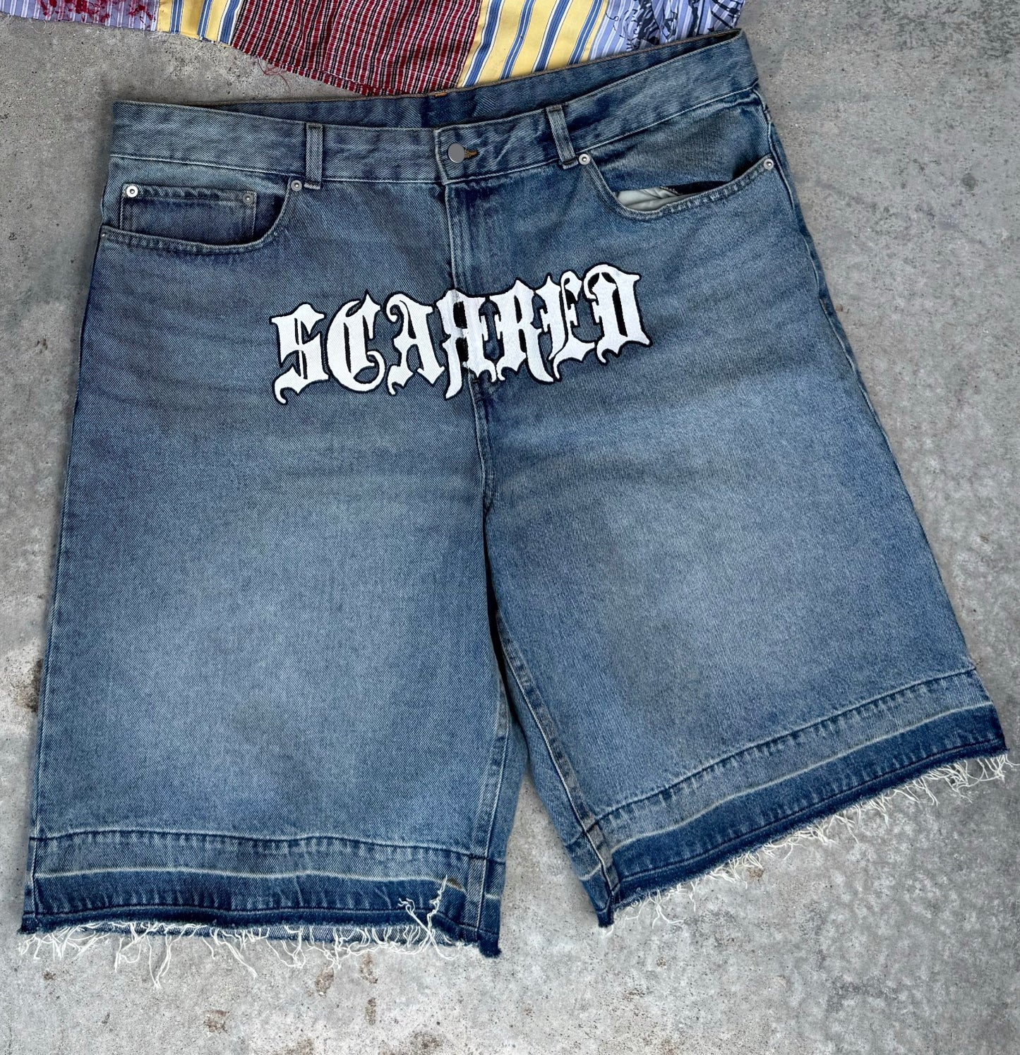 Scarred Denim Shorts